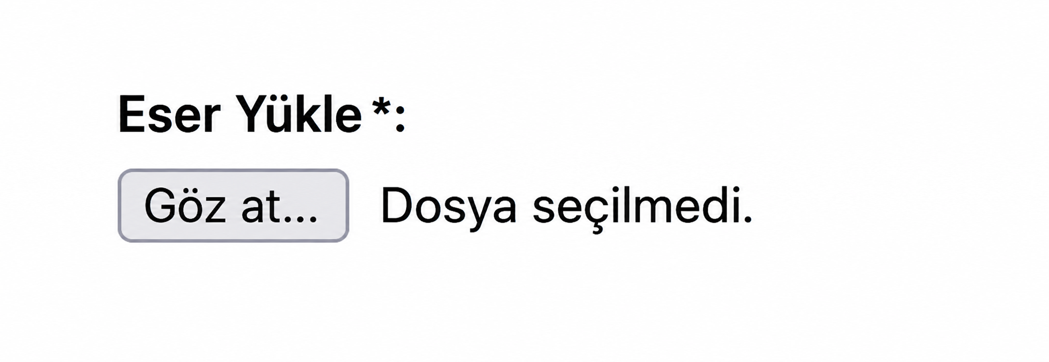 Eser Y&uuml;kle alanından eser g&ouml;rselinin se&ccedil;ilmesi