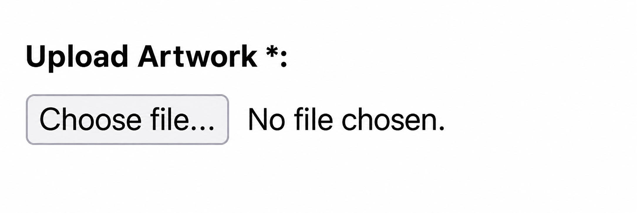 Selecting the artwork image from the Upload Artwork field
